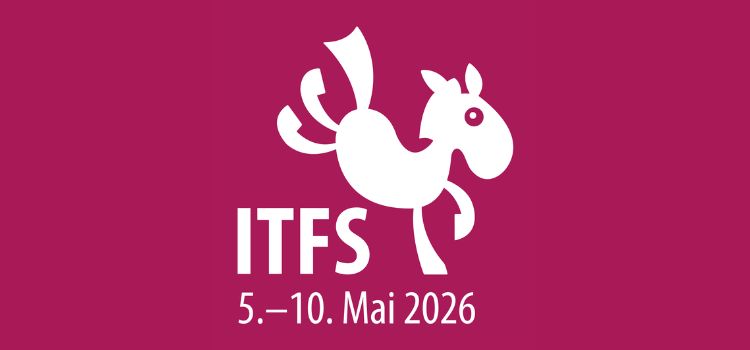 grafisches Logo des ITFS mit Pferde-Icon und Daten des Festivals